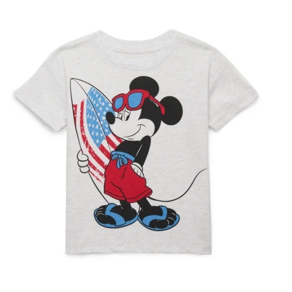 Disney Mickey Mouse Surfing Kids T-Shirt - White and Red